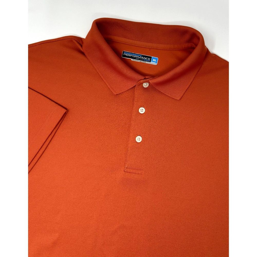 Roundtree & Yorke Perfomance  Men's Orange‎ Short Sleeve Polo Size XL